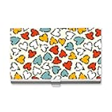 ENSFTF Sleek Metal Business Card Holder - Ultra-Thin Professional Card Case for Executives | Elegant Aluminum Design for Men & Women Heart Shape Pattern