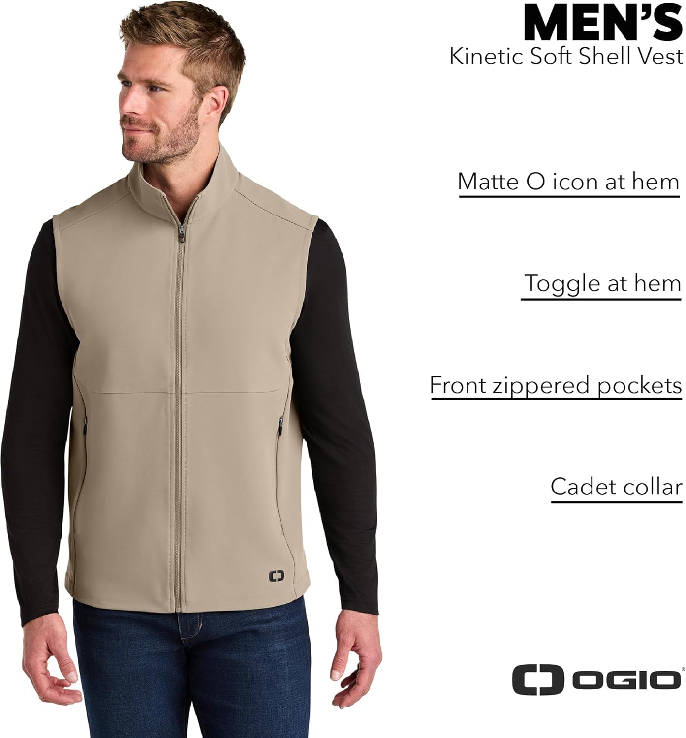 OGIO Unisex Kinetic Soft Shell Vest | Lightweight & Water Resistant Zip Up Vest for Men & Women, Casual Athletic Softshell
