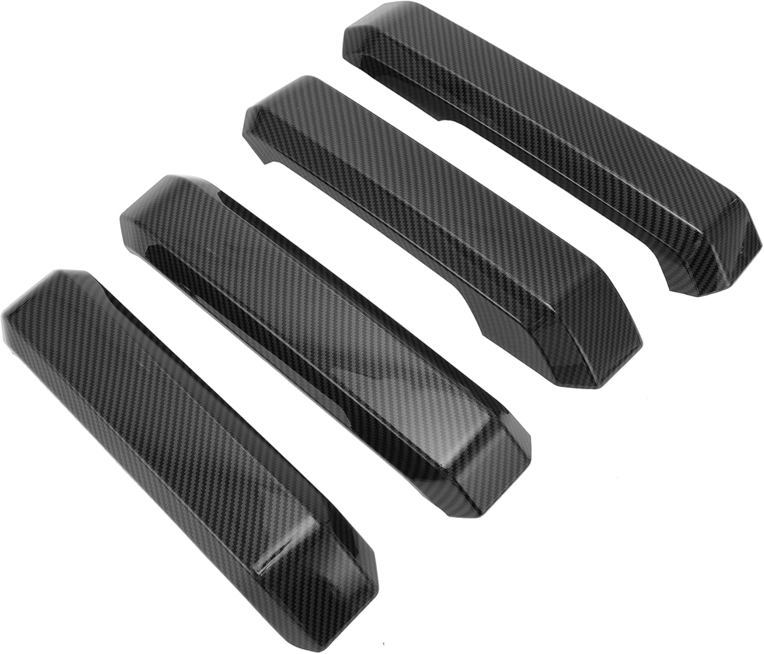 1 Set Interior Door Handle Cover Trims for Ford F-150 2015-2020 Inside Door Handle Cover Protector Carbon Fiber ABS Black