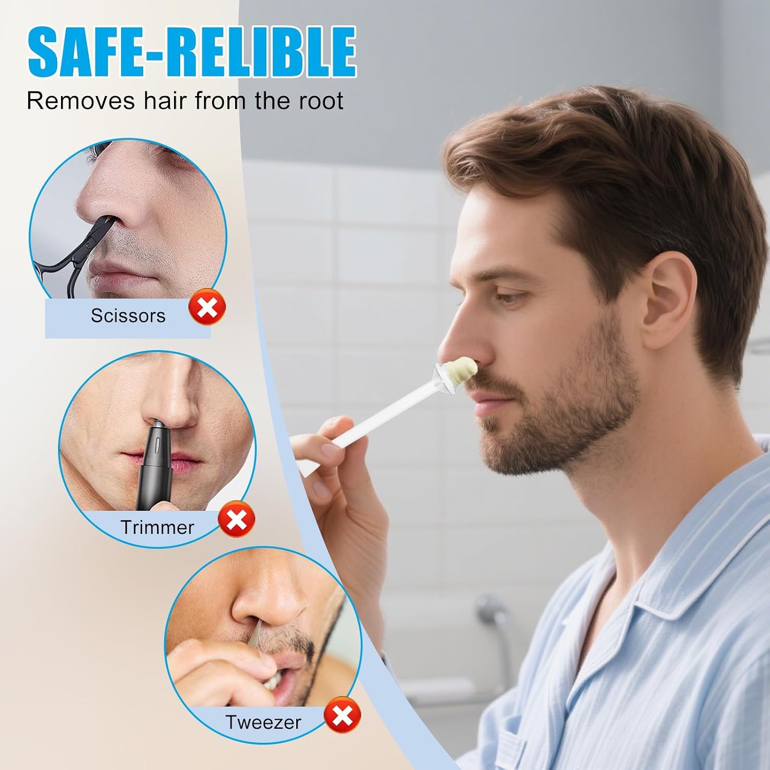 80 Pcs Nose Hair Wax Sticks, Plastic Disposable Nose Hair Wax Applicator Spatulas for Men Women Nostril Ear Eyebrow Face Hairs Removal, Painless
