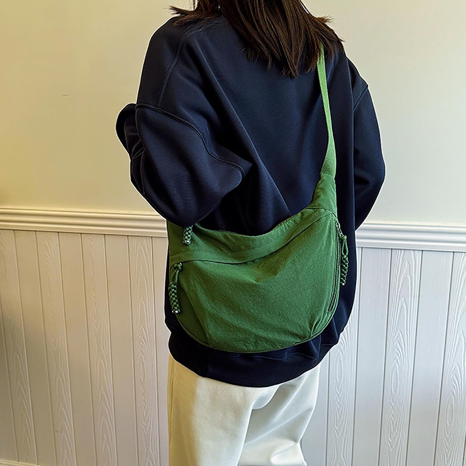 Crescent Shoulder Bag Nylon Crossbody Bag for Women Nylon Hobo Bags Slouchy Sling Purse Dumpling Bags - Image 2