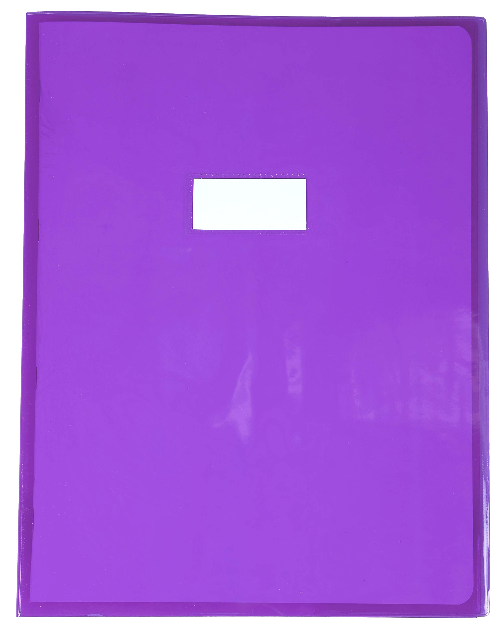 Clairefontaine - Ref 73406C - Calligraphe PVC Exercise Book Protector Cover - A4+ (240 x 320mm) in Size, Label Holder for Easy Identification - Transparent Lilac Colour