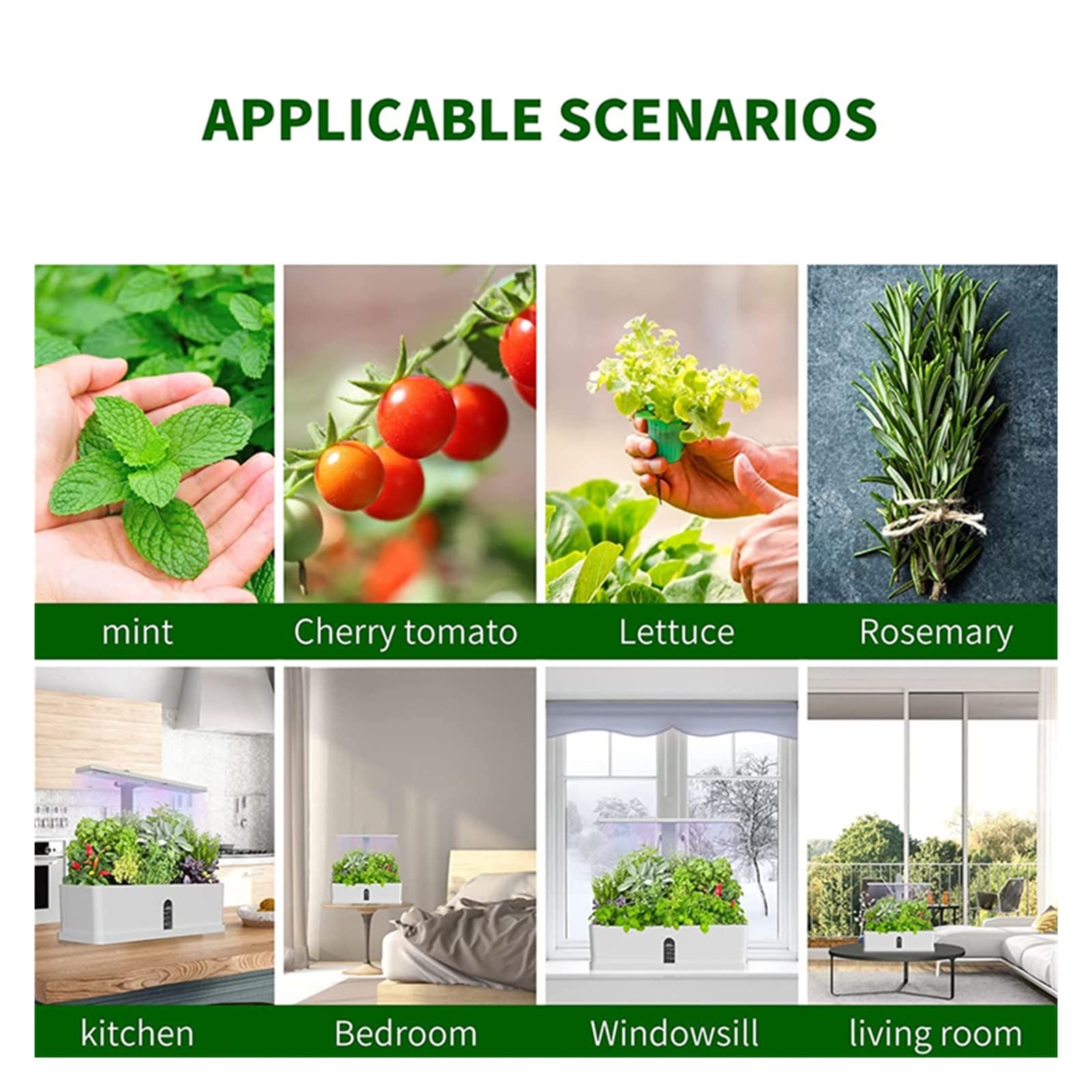 Tower Garden, di coltivazione da giardino Kit da giardino for erbe aromatiche da interno Temporizzazione automatica Luci di coltivazione a LED Pompa dell'acqua intelligente for vasi di fiori domestici