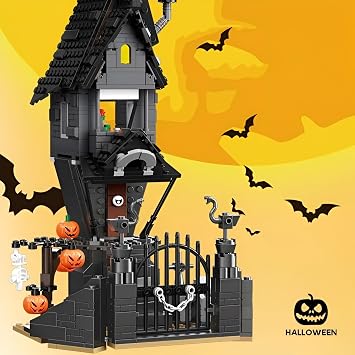 Halloween Haunted Mansion Building Blocks Set - 564PCS Horror Castle Building Bricks Kit, Pumpkins and Skeleton Ghosts, Home Decor, DIY Spooky Toys, Creative Gifts for Adults Kid