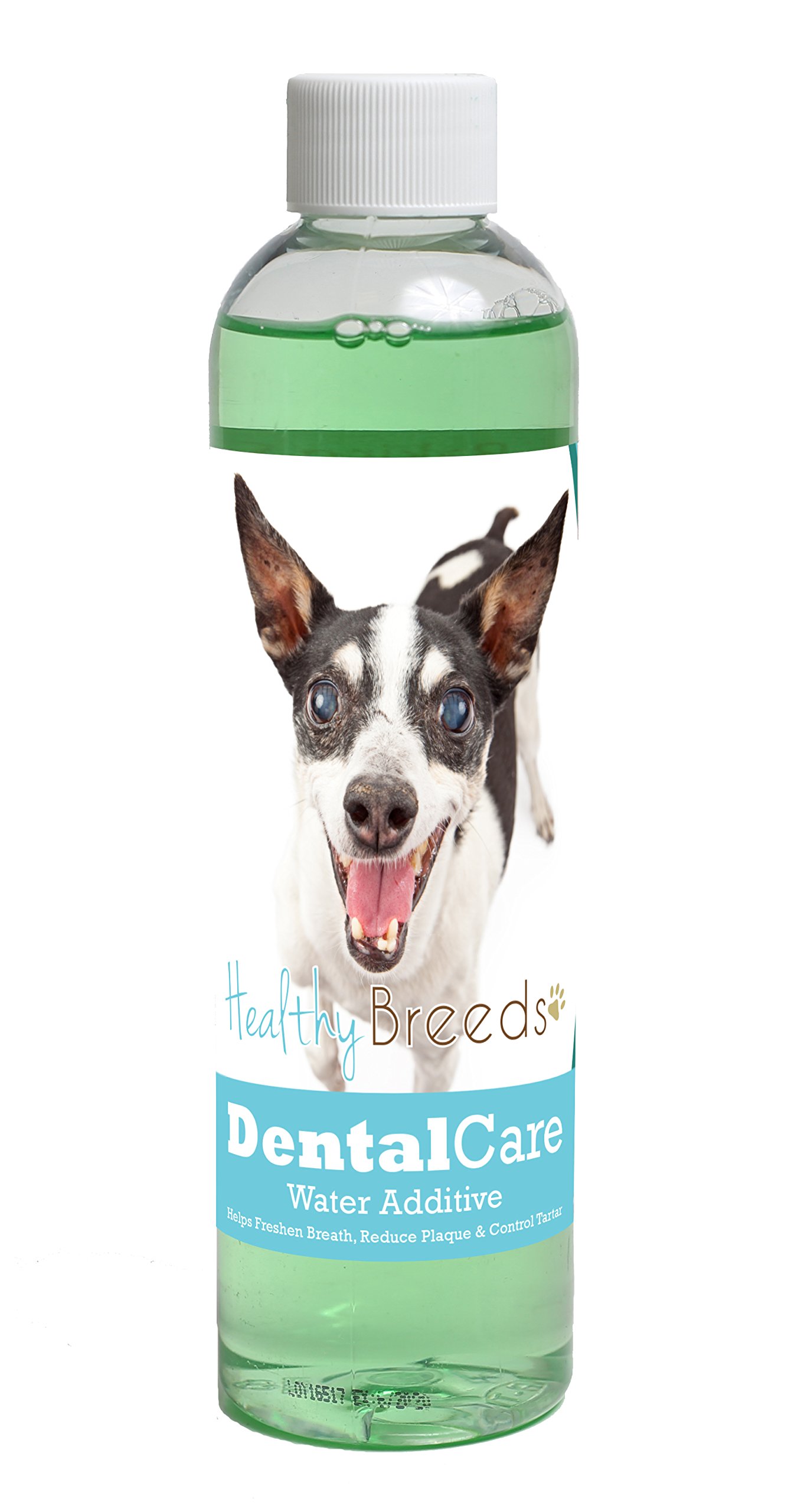 Healthy Breeds Dog Dental Care Water Additive for Rat Terrier - Helps Freshen Breath, Reduce Plaque &amp; Control Tartar - Mint Flavor - 8 oz
