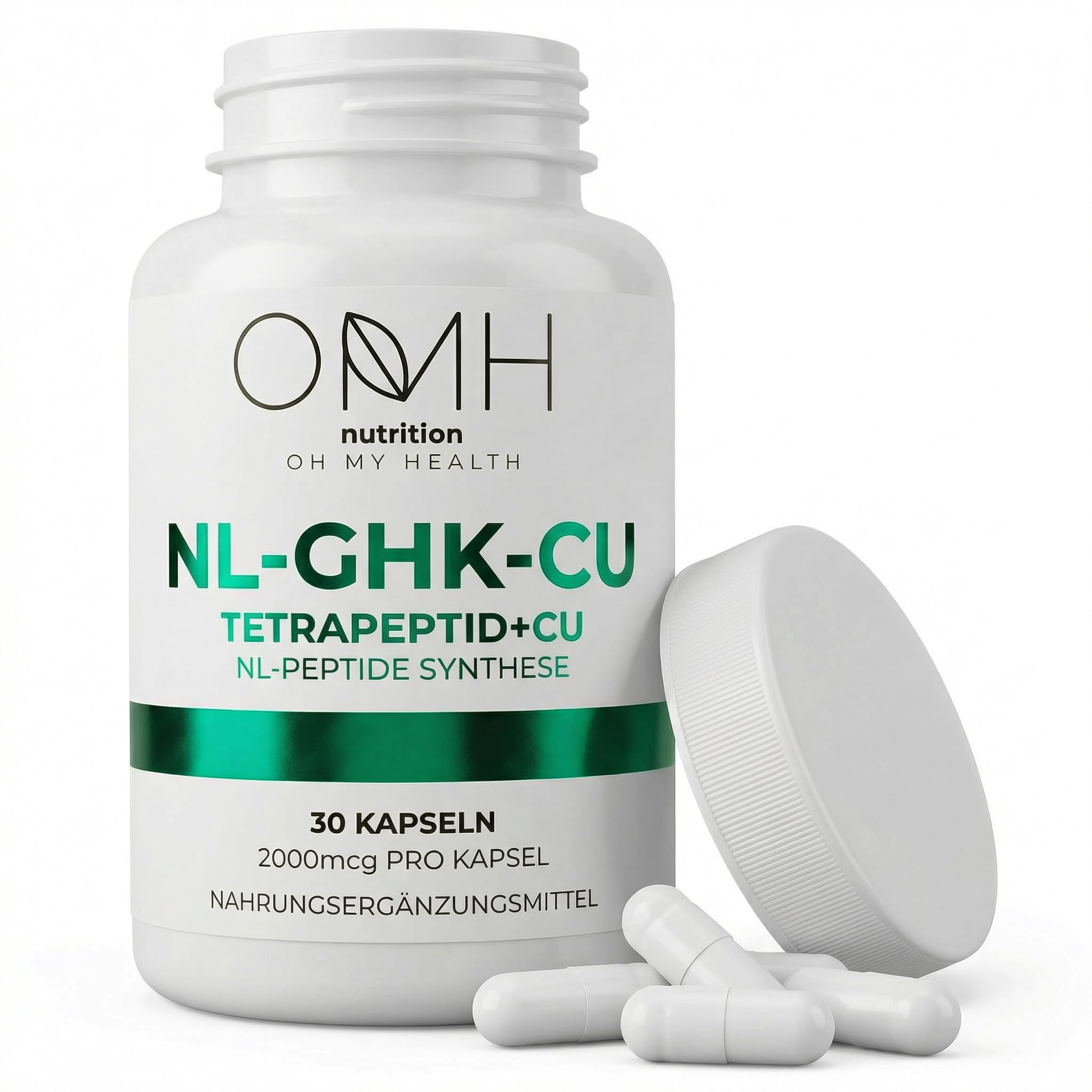 OMH nutrition NL-GHK-CU Tetrapeptid mit Kupfer, 30 Kapseln, 2000mcg pro Kapsel, Nahrungsergänzungsmittel, Laborgeprüft
