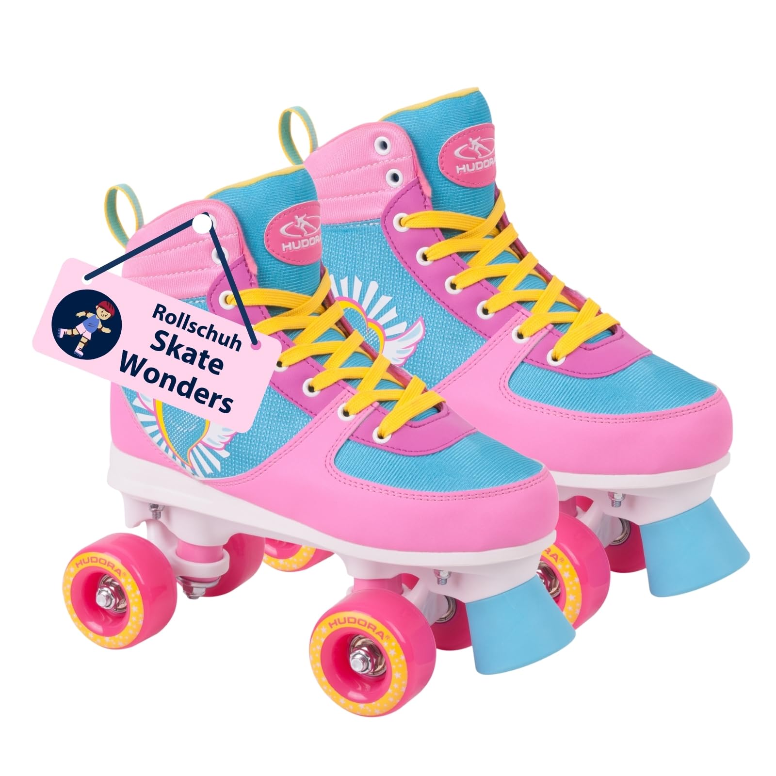 HUDORA Roller Skates Wonders in versch. Größen - Bequeme Kinder Rollschuhe in coolem Design - stilvolle Rollschuhe für Kinder & Jugendliche - Roller Schuhe aus hochwertigem Kunstleder