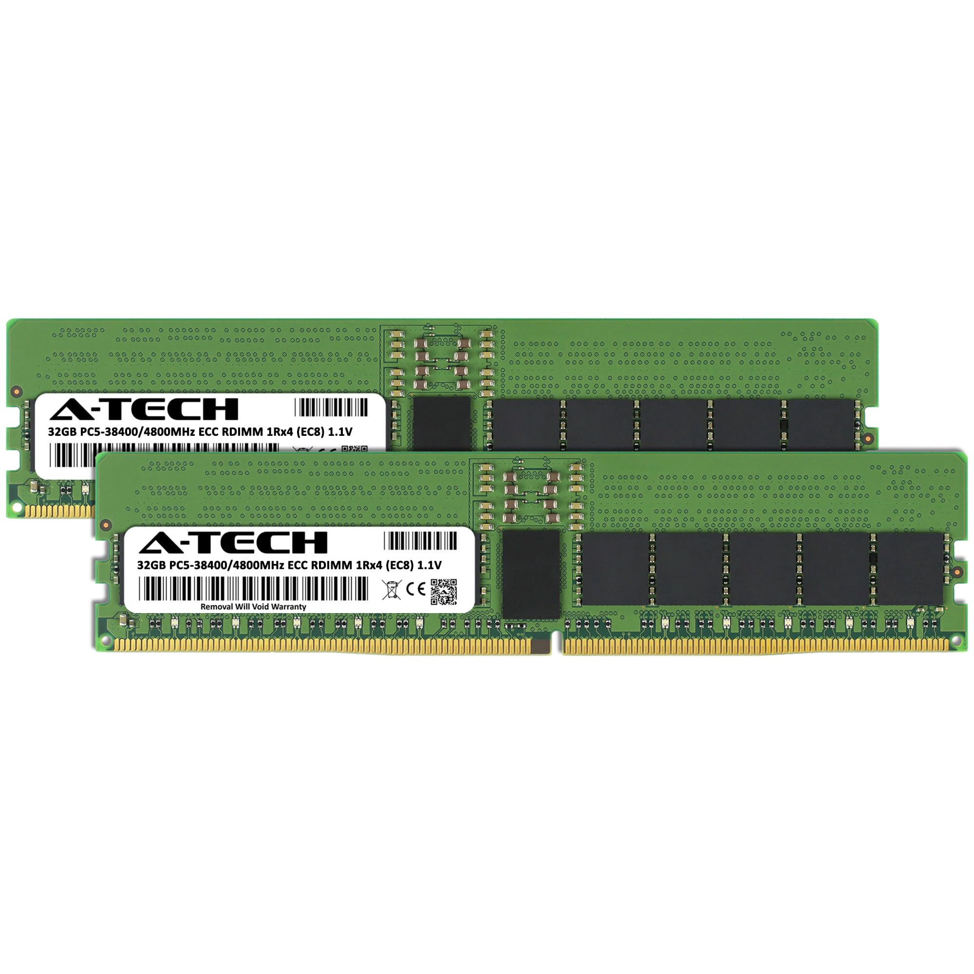 A-Tech 64GB Kit (2x32GB) DDR5 4800MHz PC5-38400 ECC RDIMM 1Rx4