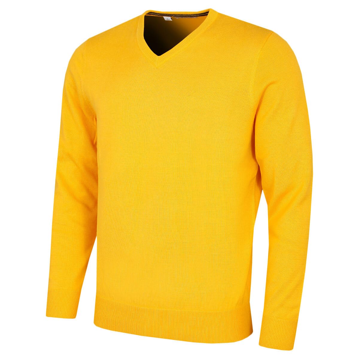Calvin Klein Mens V-Neck Soft Cotton Sweater - Sunshine - XXL