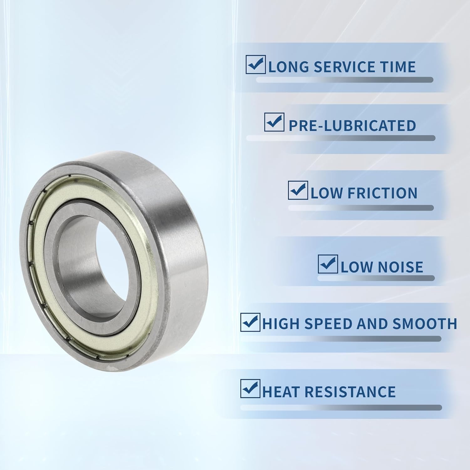 ACROPIX 6004ZZ Deep Groove Ball Bearings P0 20x42x12mm Lubricated Bearings Double Metal Seal Silver Tone Scooter Skateboard Wheel