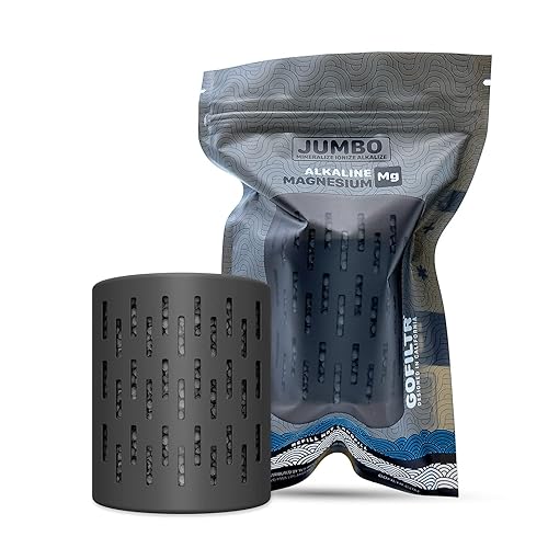 Infusor de agua alcalino de magnesio jumbo  pH 9.5 + electrolitos para cualquier botella de agua grande  jarra, 300 galones  3 meses, infusor de