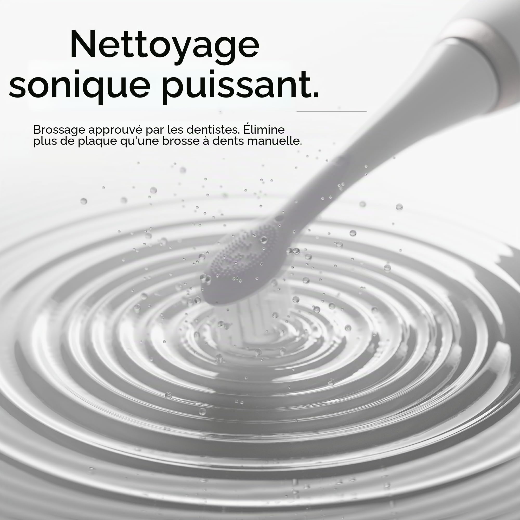 Brosse à Dents Electrique Ordo Sonic Technologie Intelligente Avancée Avec 4 Modes de Brossage Batterie Rechargeable Avec et Élément de Polissage en Silicone Chargeur USB Pour Adultes Blanc/Argent