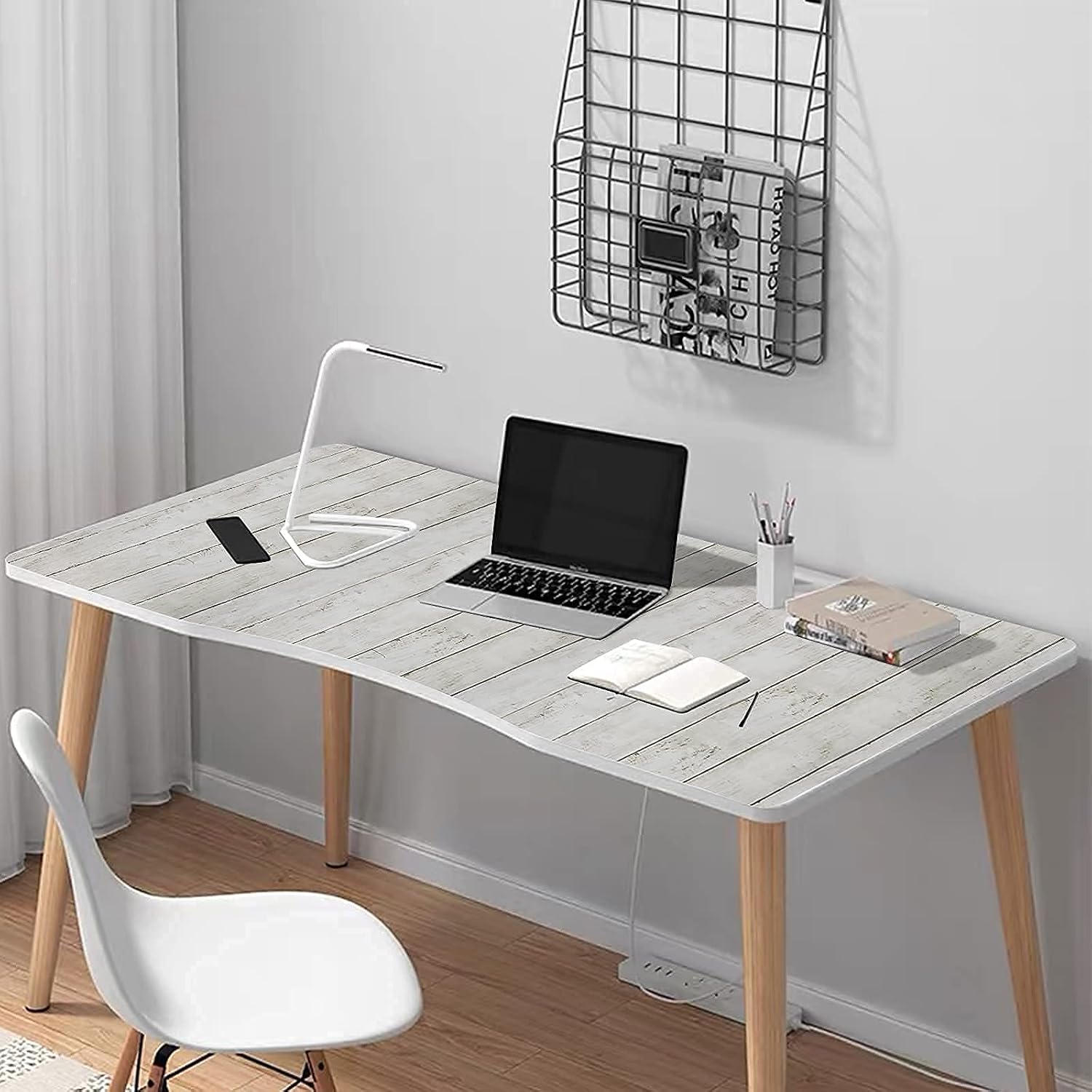 practicalWs 17.7'' ×78.7'' White/Grey Wood Wallpaper Shiplap Contact Paper Peel and Stick Wood Wallpaper Self Adhesive and Removable Wooden Wall Coverings Decorative Wood Plank