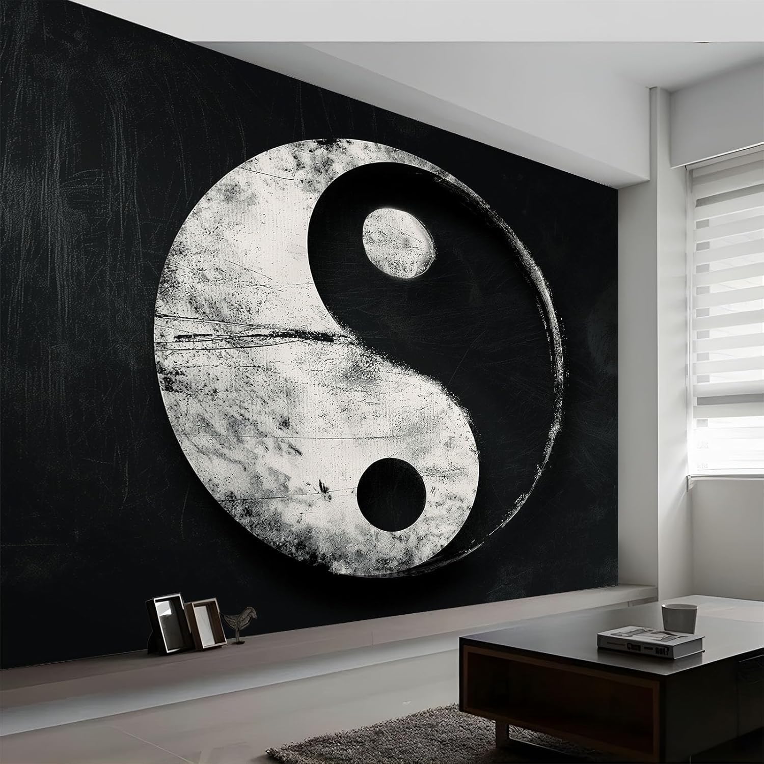 Papier peint panoramique Yin Yang chinois mural 3D salon moderne