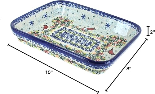 Miniatura 4 de Blue Rose Cerámica Polaca Vacaciones Ártico Pequeño Rectangular Panadero