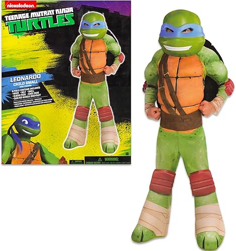 Miniatura 1 de TMNT - Disfraz de tortugas ninja mutantes adolescentes para niños, disfraz de Halloween para niños con body musculoso, máscara, concha, más (Rafael,