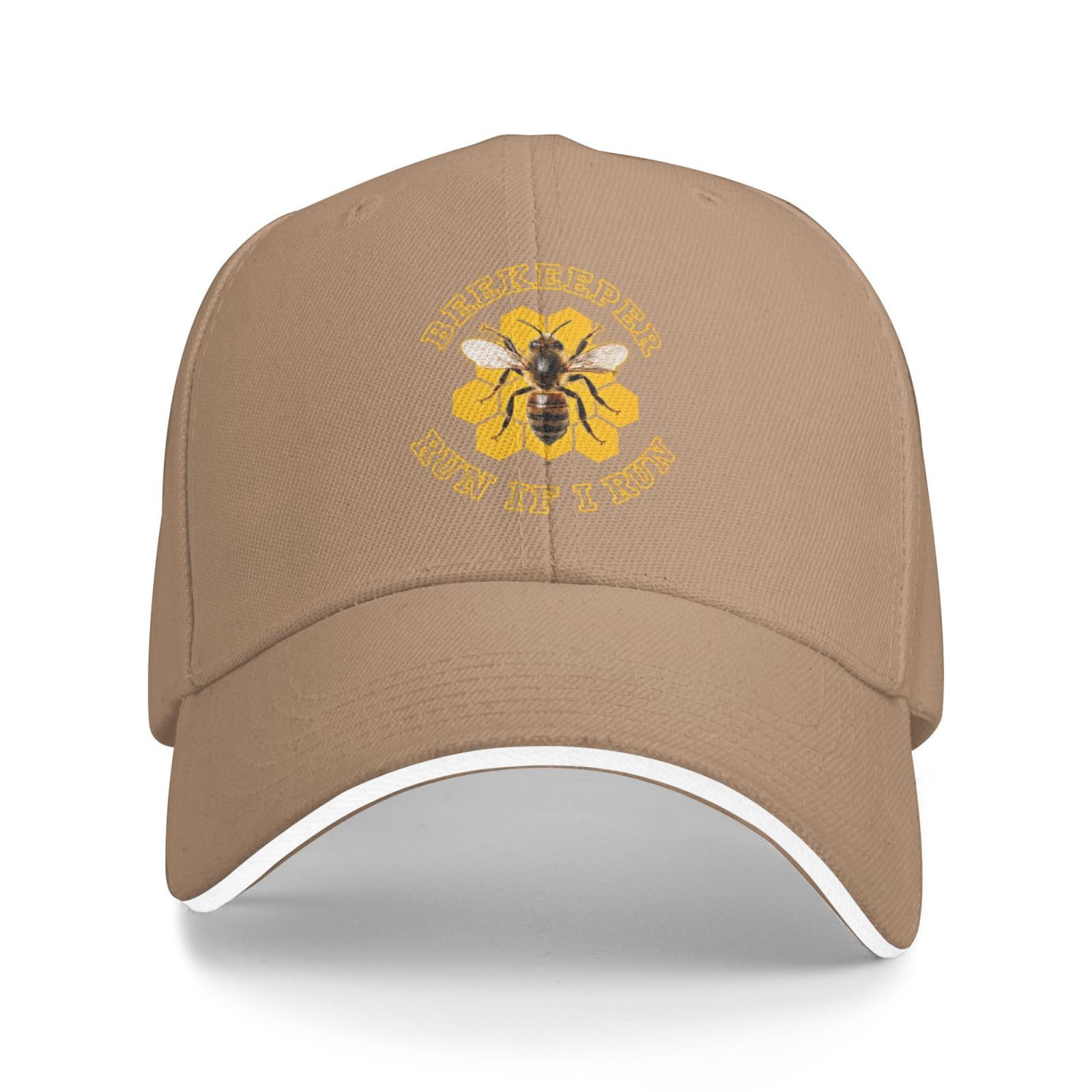 Melbrakin Unisex Natural Beekeeper If I Run You Run Hats Sandwich Cap Adjustable Casquette Dad Hat Classic Baseball Caps