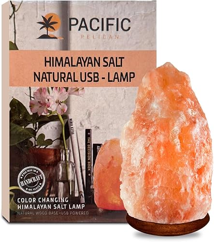 Lámpara de mesa USB de sal rosa del Himalaya 100%/lámpara cambiante de color para regalo/decoración casera/oficina