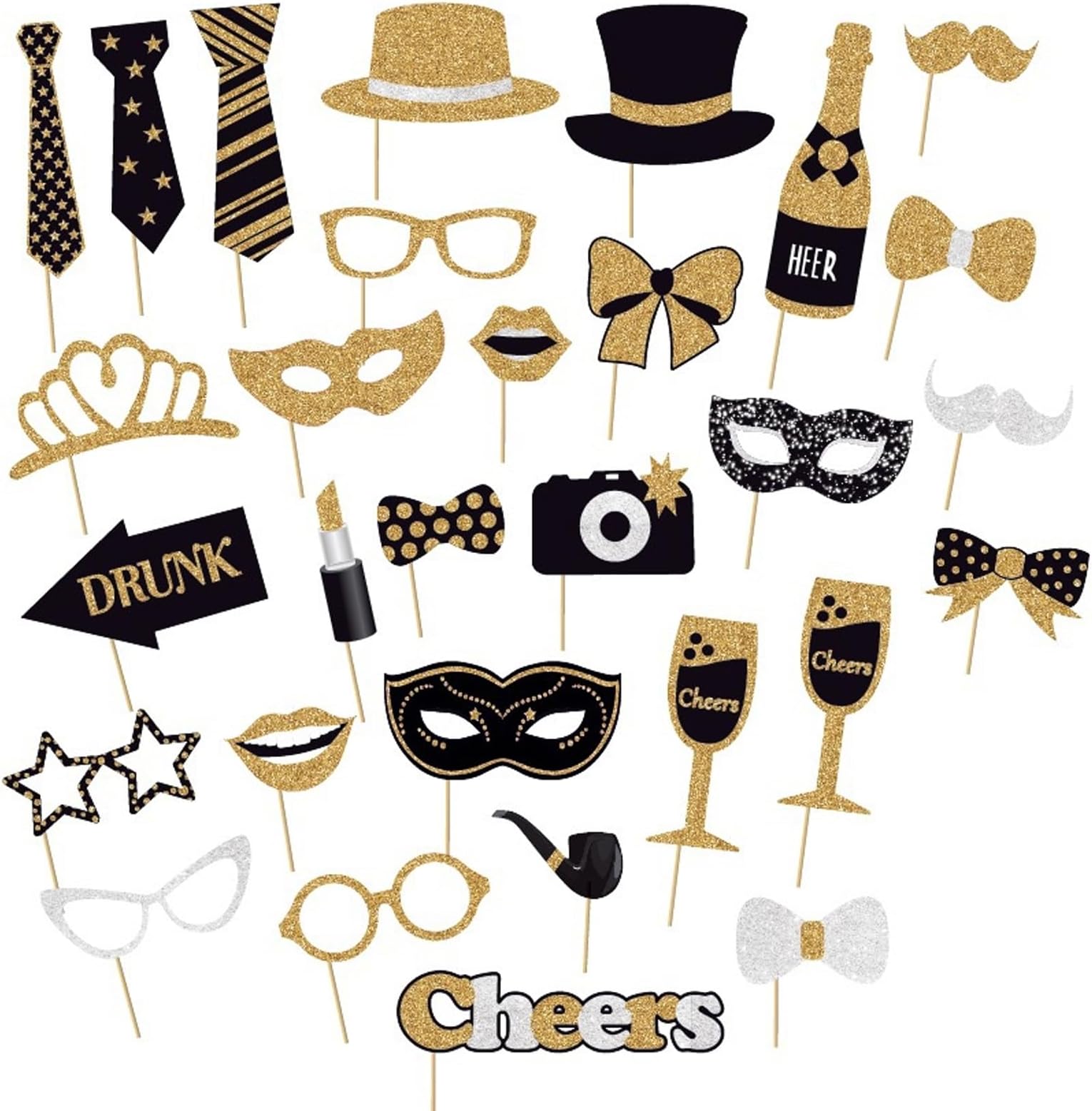 Andiker Lot De 31 Accessoires De Photomaton Amusants Pour Mariage