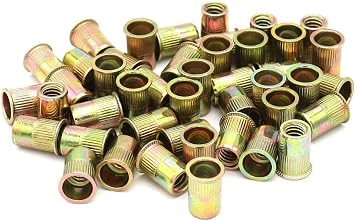 Zinc Plated Carbon Steel Rivet Nut Flat Head Insert Nutsert Pack of 50 1/2-13
