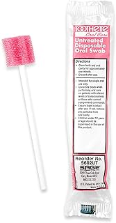 Stryker – Sage Toothette Oral Swabs, Untreated/Unflavored – 250 Swabs – Individually Wrapped Disposable Mouth Swabs