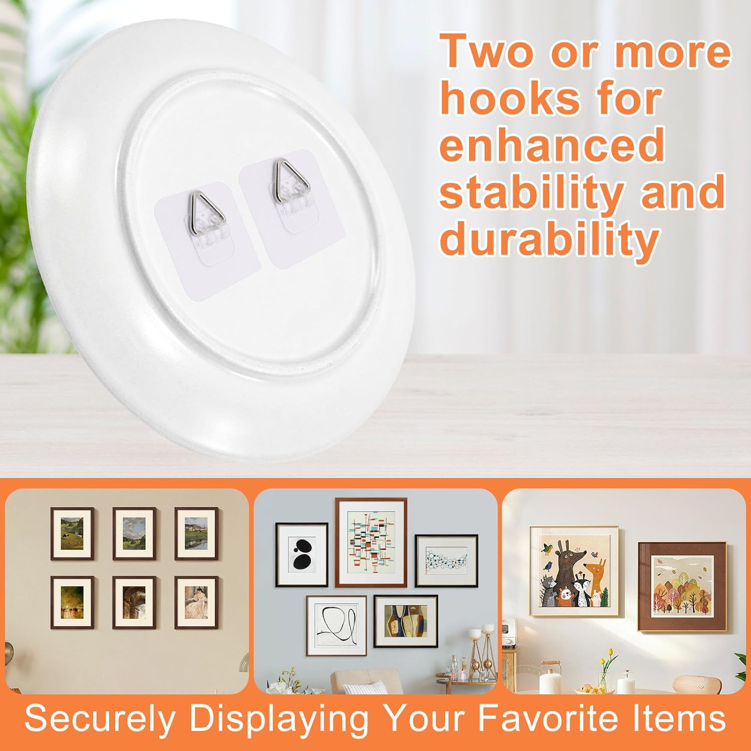 20Pcs Plate Wall Hangers for Display 2.3" Adhesive Picture Hangers