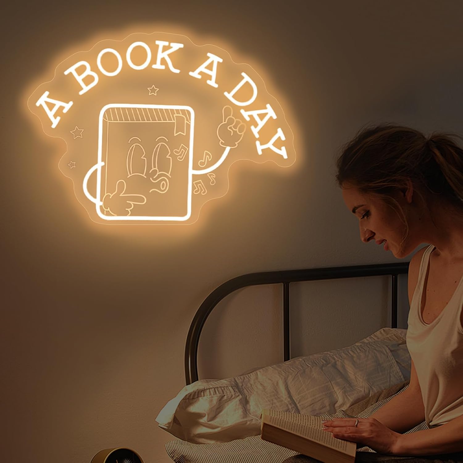 A Book A Day led neon sign, Back to school gift, For Book Lover Gift,Bookish Sign, Hot Girls Read Books, Book Neon Sign, Reading Book Neon LED Light, Library Neon Sign, Reading Corner Decor