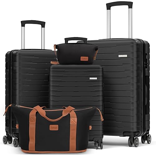 Luggage Sets 5 Piece Suitcases with Wheels, Suitcase Set ABS Hard Case Luggage with Spinner Wheels Durable Travel Luggage
