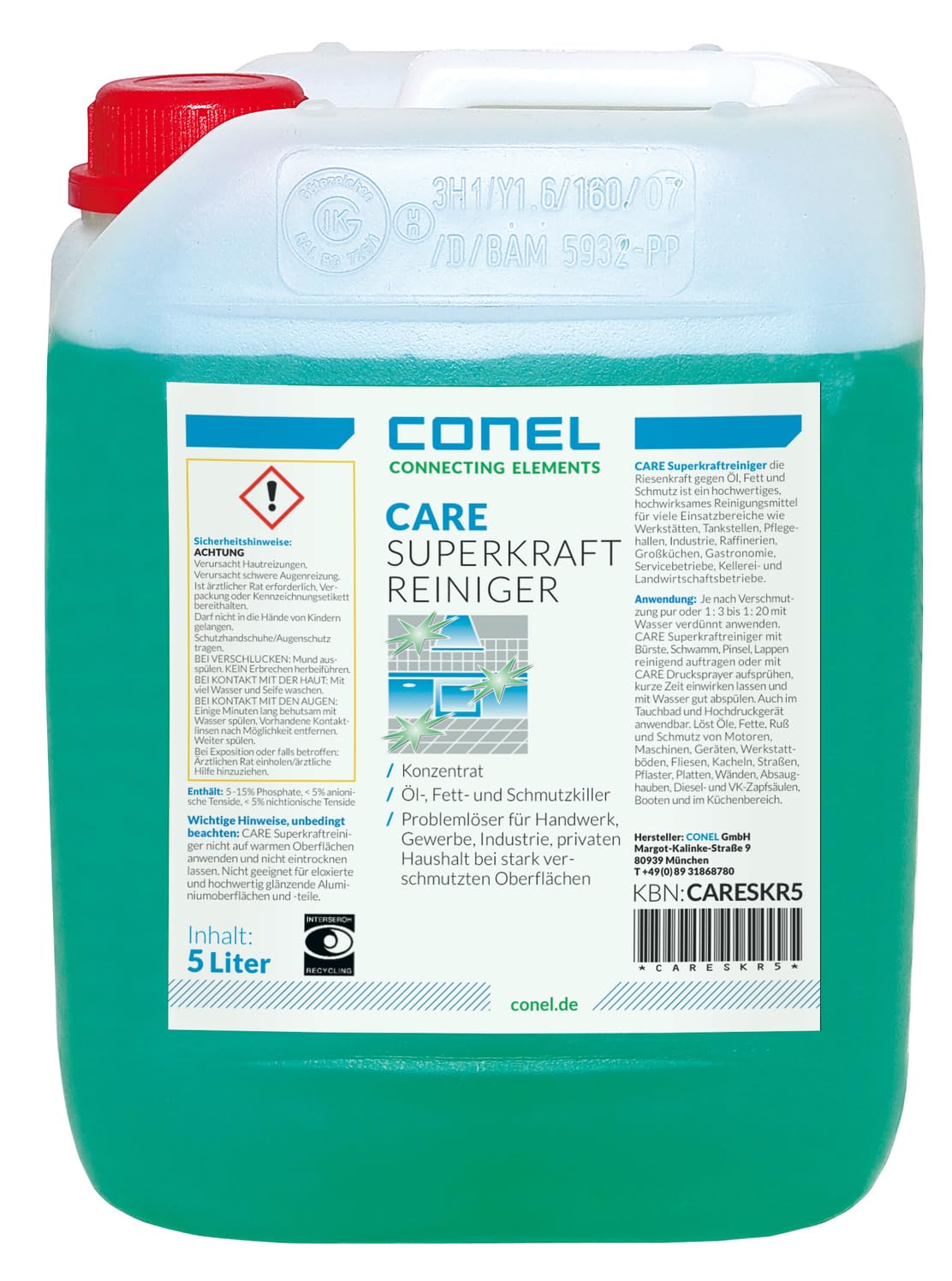 Conel CARE Superkraftreiniger 5 Liter Kanister Konzentrat + Einmalhandschuhe