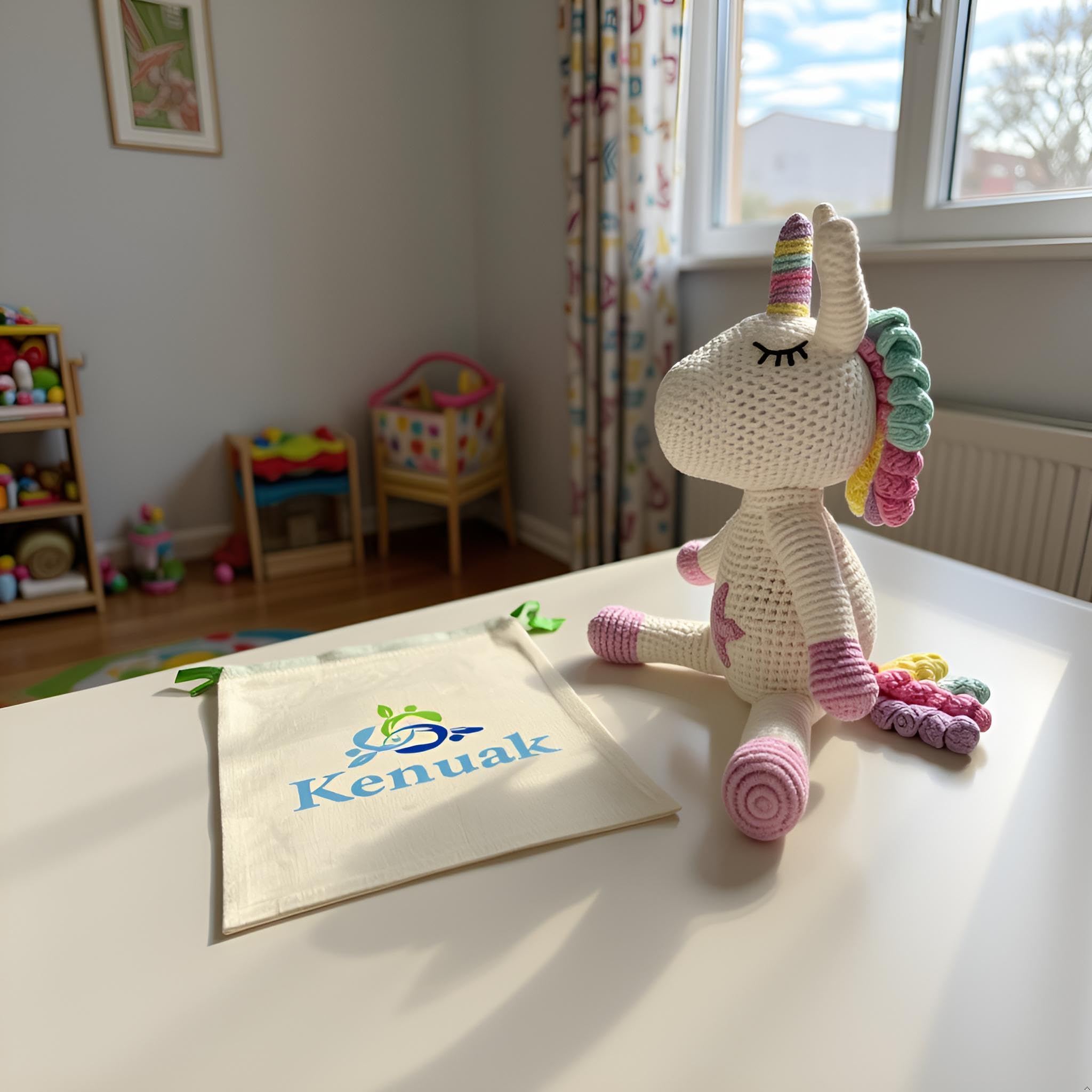Unicorno di Peluche all'Uncinetto Fatto a Mano, Giocattoli Amigurumi per Bambini, Regali Originali all'Uncinetto per Neonati
