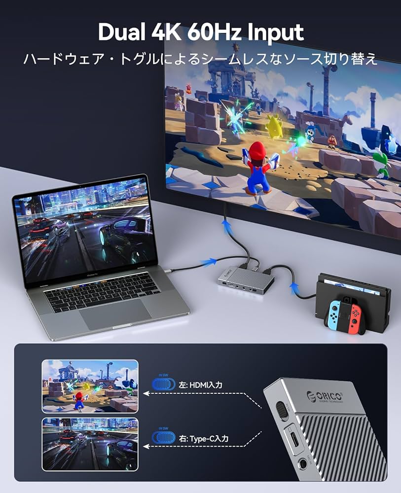 【新品未開封】ORICO キャプチャーカード Amazon | ORICO 4K@60Hz HDMI キャプチャーボード パススルー