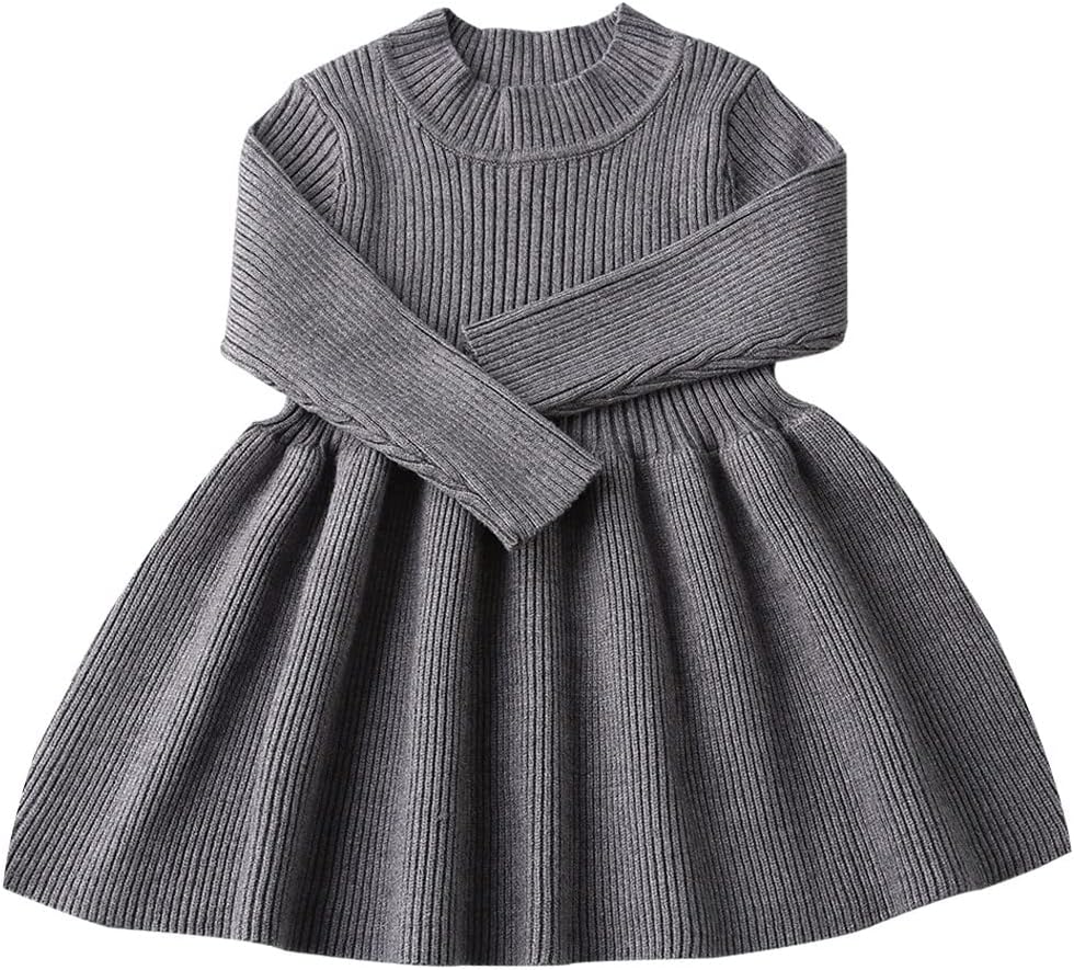 FKKFYY Long Sleeve Sweaters for Baby Girls