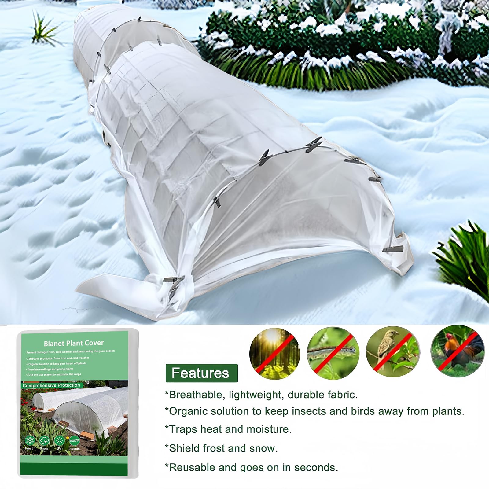 Telo Antigelo In Pile Per Piante 2x10 M - Protezione Invernale Fino A -6°C, Leggero E Traspirante, Perfetto Per Orto E Giardino