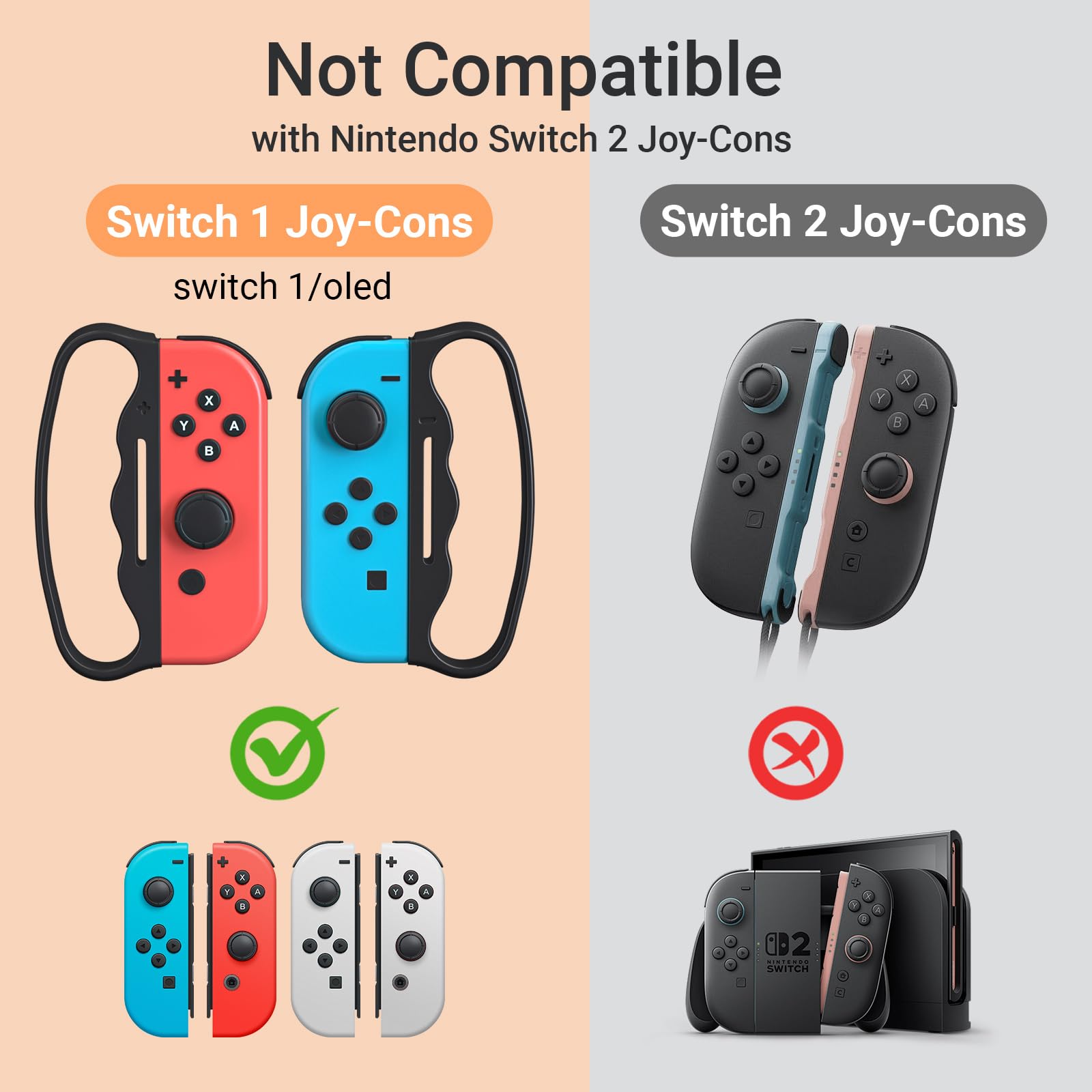 ECHZOVE Impugnatura per Switch Fitness Boxe, Maniglia per Nintendo Switch Boxing - 2 confezioni (nero)