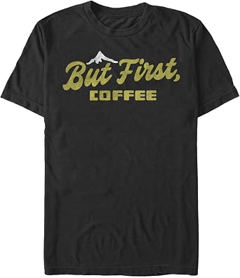 Mens Lost Gods But First, Coffee Distressed T-Shirt