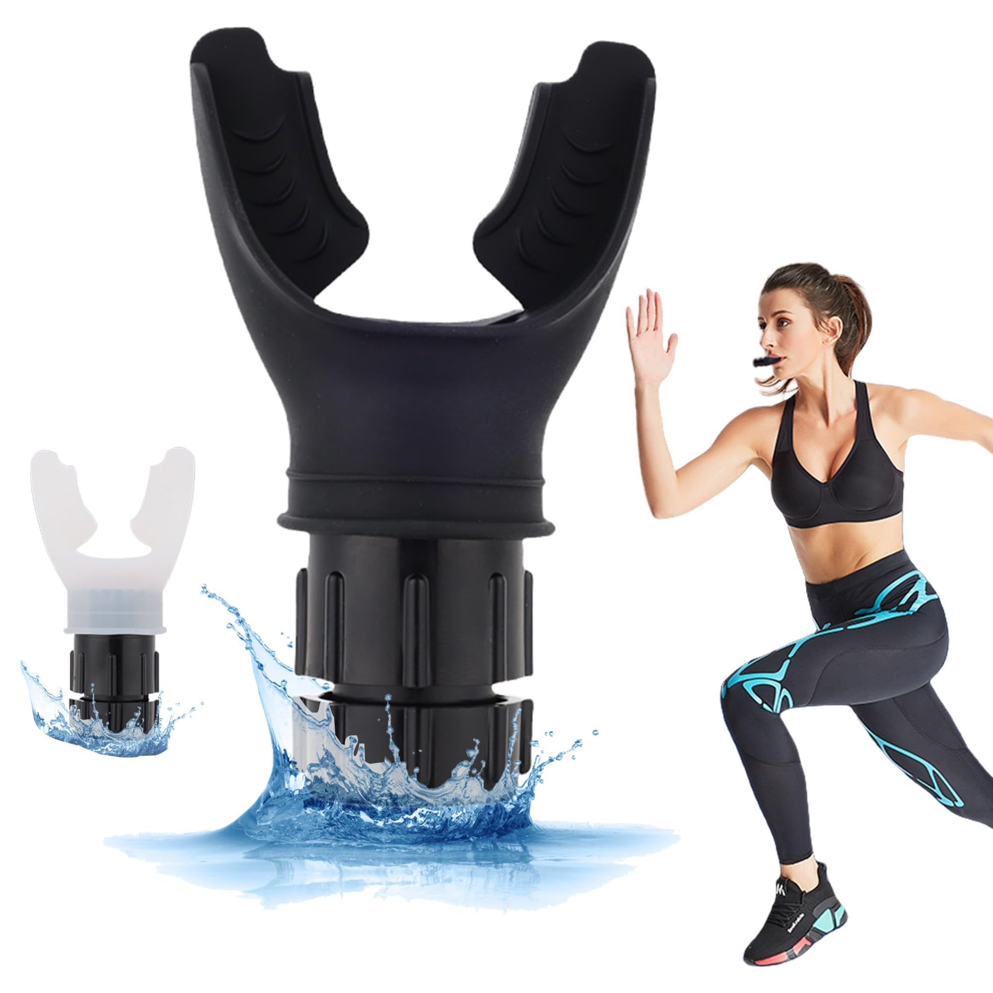 2 Pack Breathing Trainer, Exercise The bite muscles, Lung Function Trainer, Improve Breathing Ability, Adjustable Resistance, Easy to Carry, Easy to Clean, Can be Used for Fitness, Outdoor Exercise