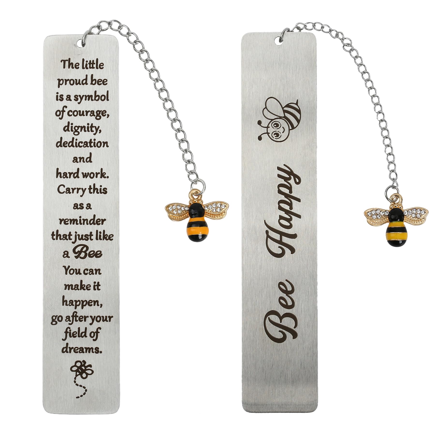 Wasise Bee Bookmark - Bookmarks for Women, Inspirational Gifts for Women, Bee Happy Bookmark, Elegant Bumble Gifts and Book Lover Accessories, Best Bookmarks for Birthday Christmas Graduation Gift