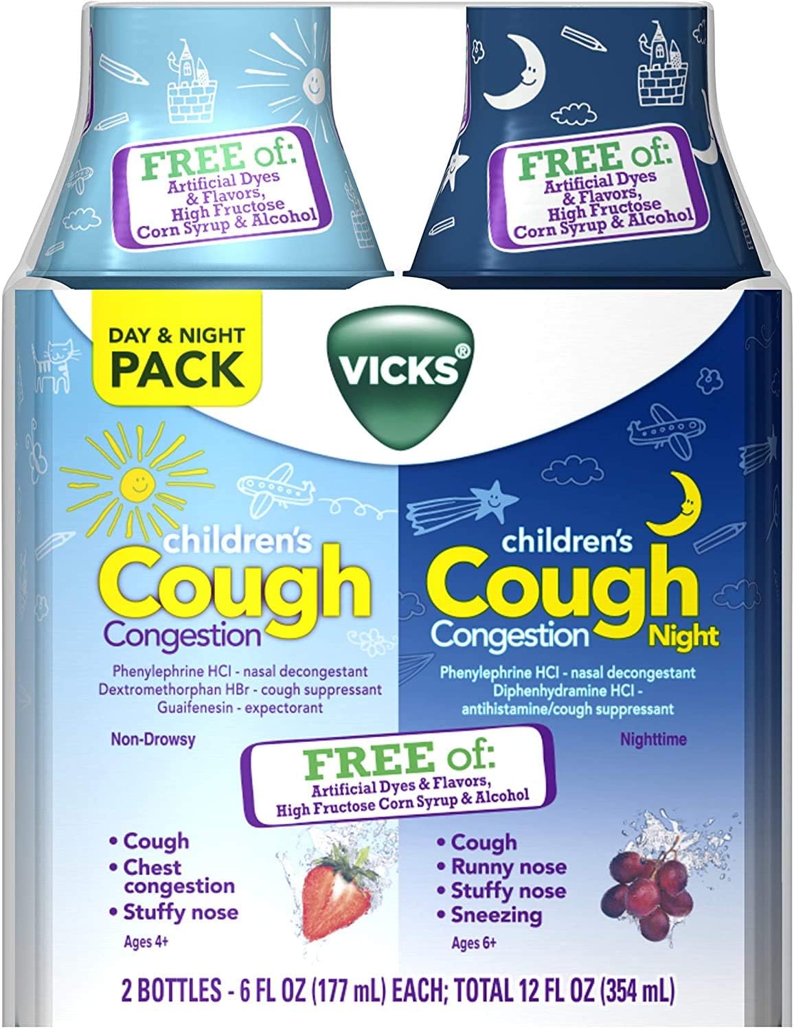 Vicks Children's, Cough & Congestion Relief, Day & Night