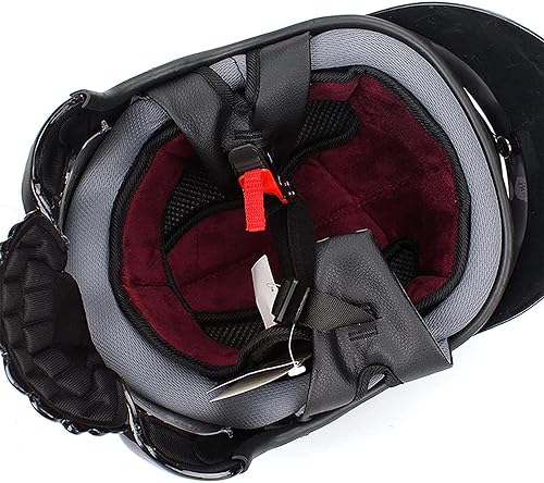 Miniatura 6 de Casco retro con diseño de calavera, medio casco para adultos, unisex, casco de scooter eléctrico, cara abierta, con máscara y guantes, certificado