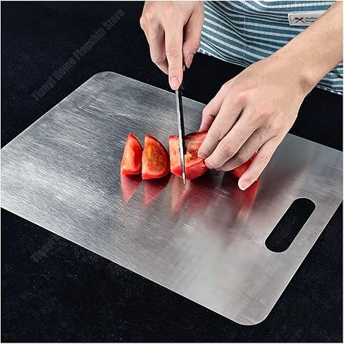 Miniatura 2 de 304 Stainless Steel Lattice Cutting Board Double Sided Chopping Board Household Kitchen tools Kneading Dough Panel(39X28CM)