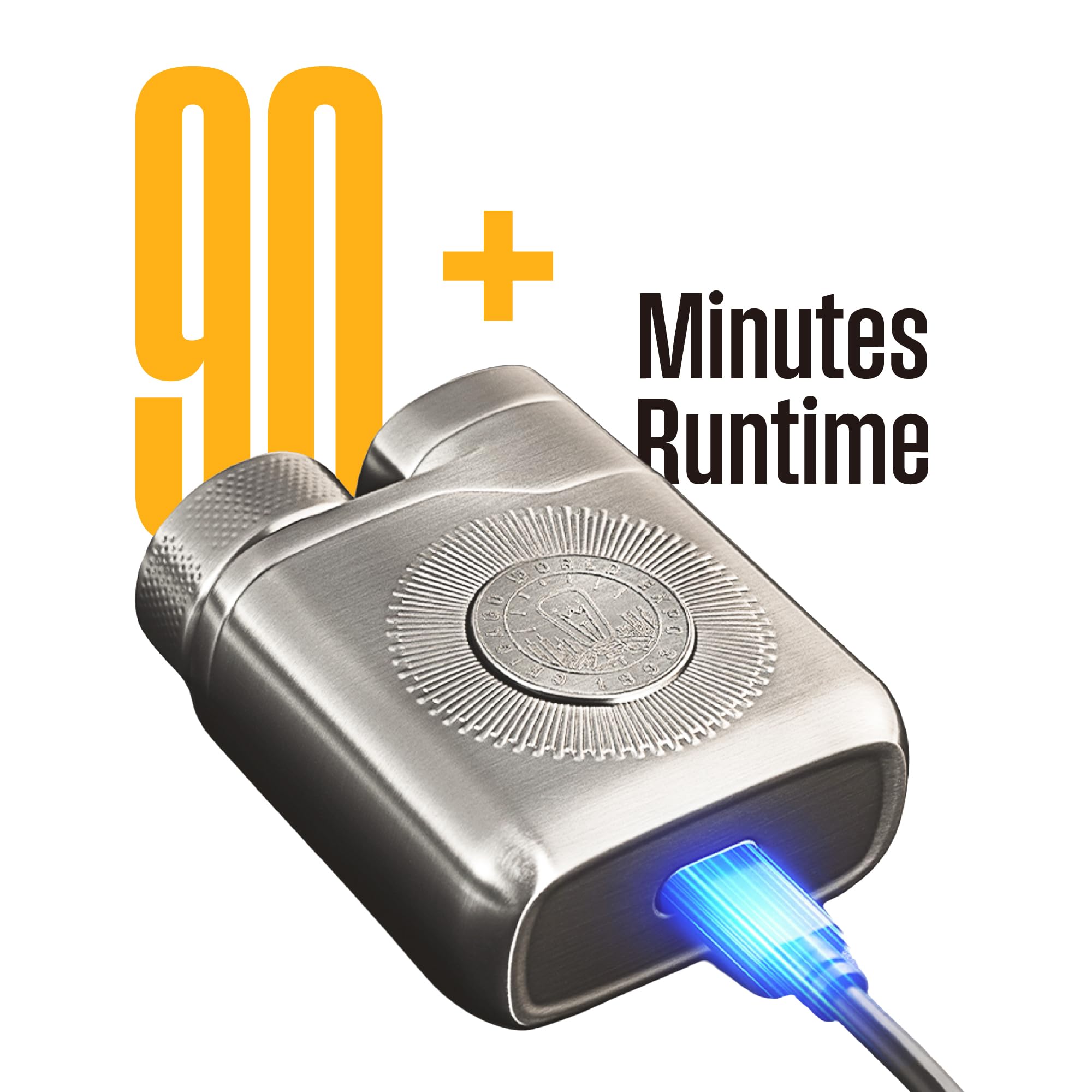 Rasoio elettrico rotativo portatile da uomo, testine galleggianti magnetiche, trimmer per peli del naso, impermeabile IPX7, impermeabile IPX7, ricaricabile USB-C, batteria lunga 90 minuti, rasoio da