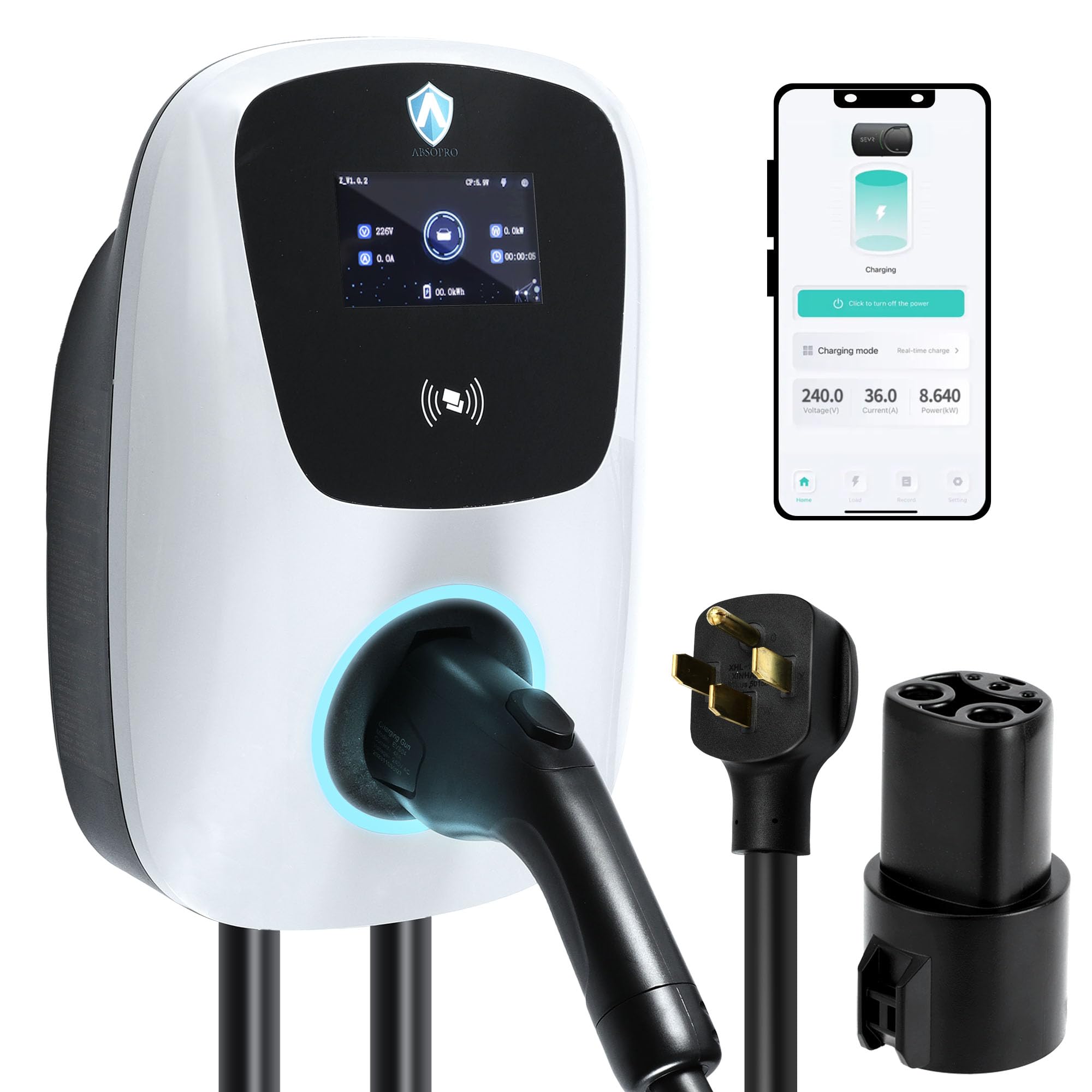Amazon.com: A ABSOPRO Level 2 EV Charger 240V/48A J1772