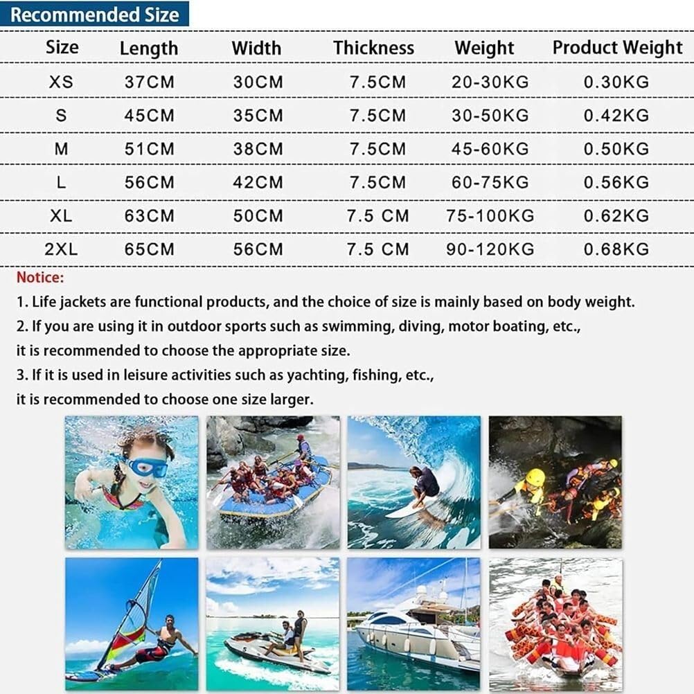 Unisex Hohe Auftriebskraft Tragbar Schwimnweste Doppelschicht Neopren für Kajak Schnorcheln Stand Up Paddling Wassersport Sicherheit
