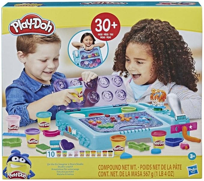 Amazon.com: Play-Doh Set On The Go Imagine and Store Studio, with 30 ...