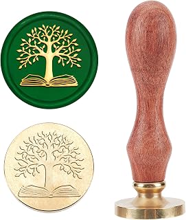 MAYJOYDIY Tree of Life Wax Seal Stamp Book Sealing Wax Stamp 25mm Brass Stamp Head Vintage Wood Stamp for Decorating Wedding Invitations Letters Envelopes Gift Packing