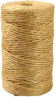 Qinlu-Natural Jute Twine 100m Natural Jute Twine Burlap String, Hemp Rope Party Thread DIY Florists Decor Wedding Gift Wrapping Cords, for Arts