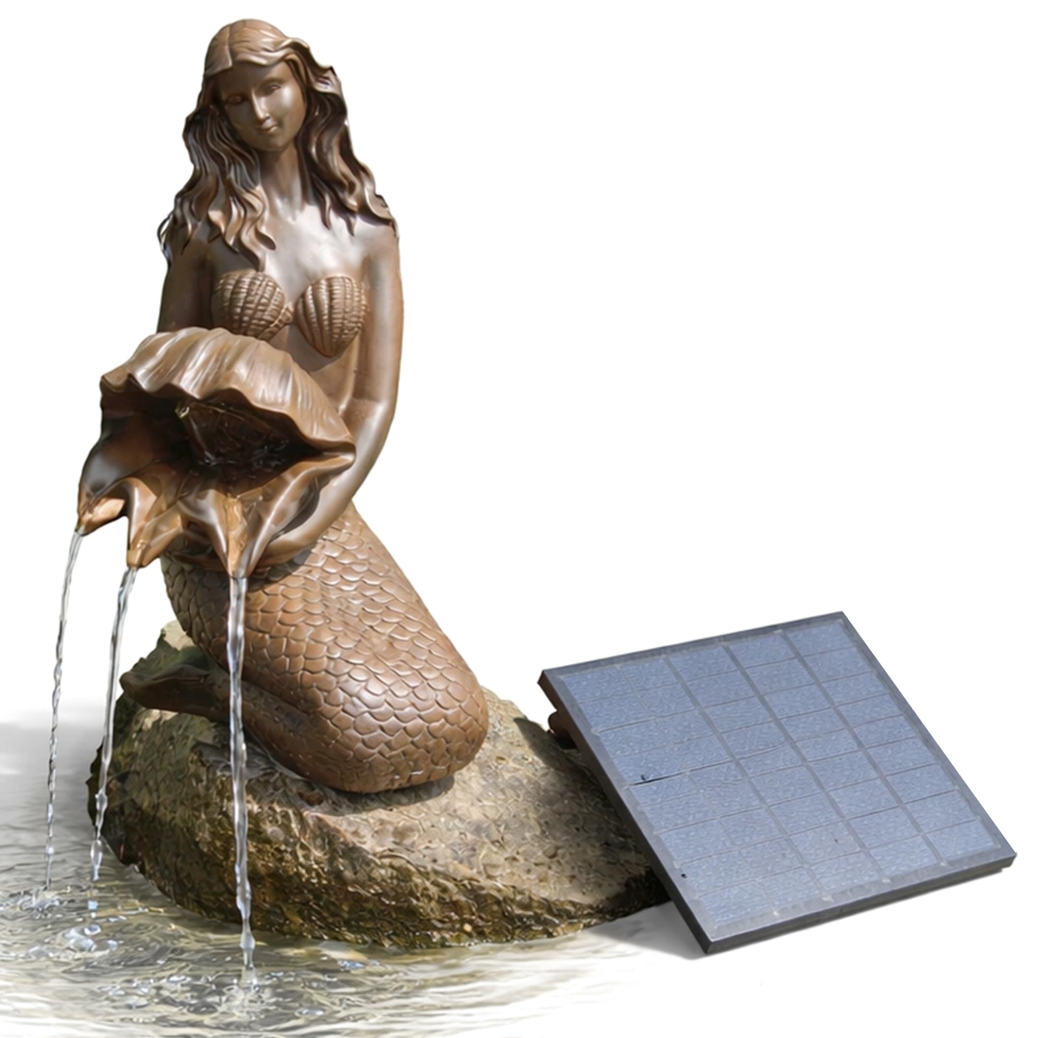 Cracheur d'étang solaire en résine pour décoration extérieure de jardin de 5x5 pouces