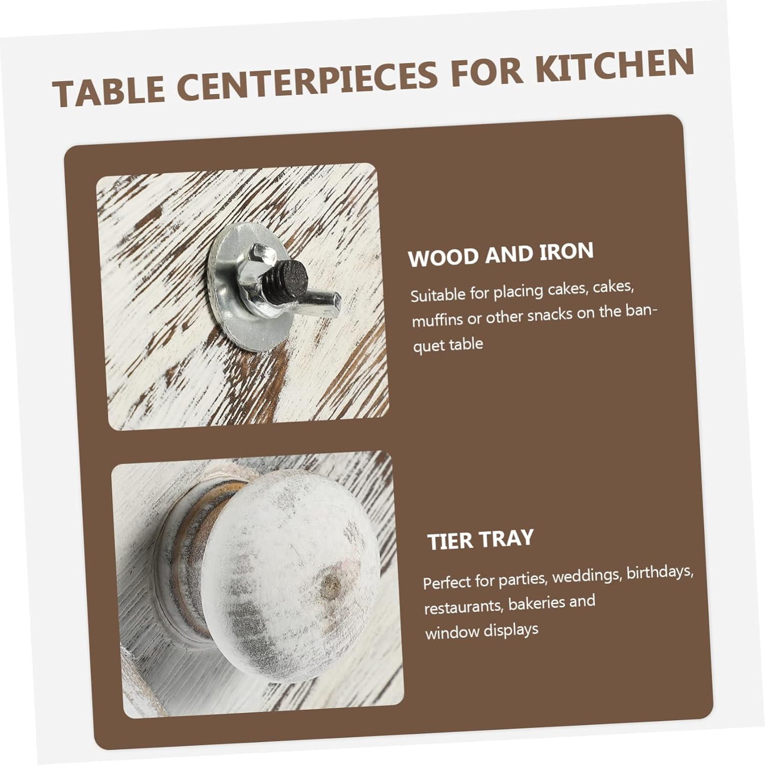 Two Tiered Wood Cake Stand Decorative Dessert Holder for Farmhouse Table Centerpieces Rustic Display Tray for Home Gatherings