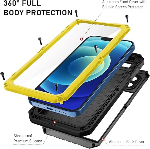 Miniatura 6 de Beasyjoy Funda para iPhone 12, resistente al agua, con protector de pantalla integrado, funda protectora resistente de cuerpo completo, grado
