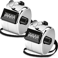 Decymis 2 Pack Metal Clicker Counter - 4 Digit Hand Tally Mechanical Palm Counter for Sports Coaching Lap Counting Events
